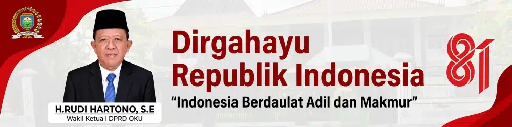Banner HUT RI H Rudi DPRD OKU