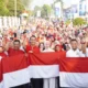 CFD Kayuagung Berubah Jadi Lautan Merah Putih, 3.000 Bendera Dibagikan