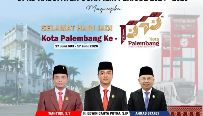 DPRD Ogan Ilir Ucapkan Selamat HUT Kota Palembang ke-1343, Harapkan Sinergi Antardaerah Kian Kokoh