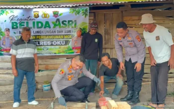Polres OKU Bangun Fasilitas MCK Warga Melalui Program BELIDA ASRI